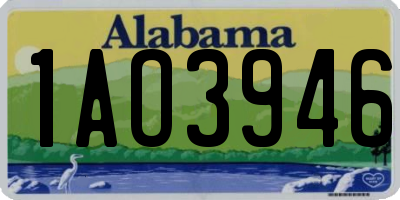 AL license plate 1AO3946
