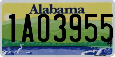 AL license plate 1AO3955
