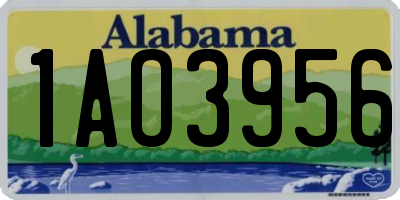 AL license plate 1AO3956