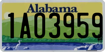 AL license plate 1AO3959