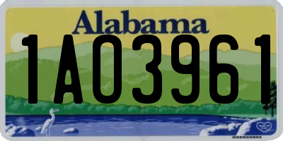 AL license plate 1AO3961