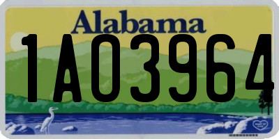 AL license plate 1AO3964
