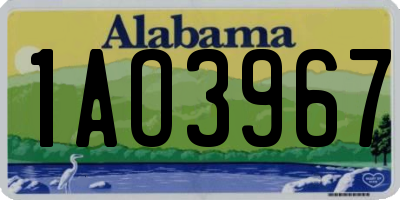 AL license plate 1AO3967