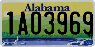 AL license plate 1AO3969