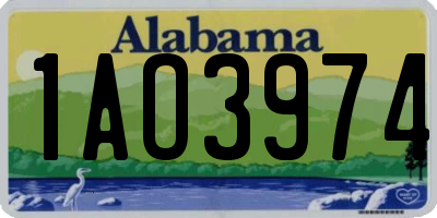 AL license plate 1AO3974