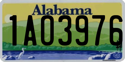 AL license plate 1AO3976