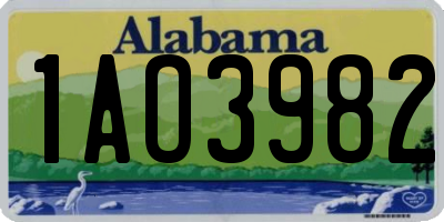 AL license plate 1AO3982