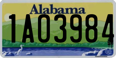 AL license plate 1AO3984