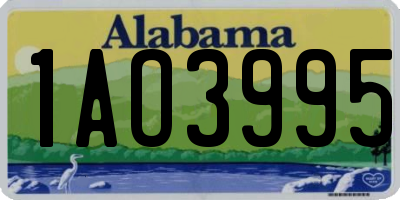 AL license plate 1AO3995