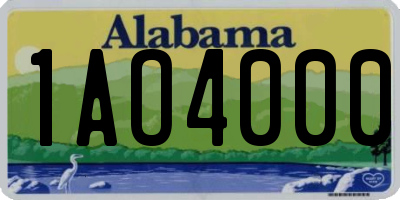 AL license plate 1AO4000