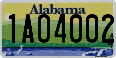 AL license plate 1AO4002