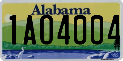 AL license plate 1AO4004