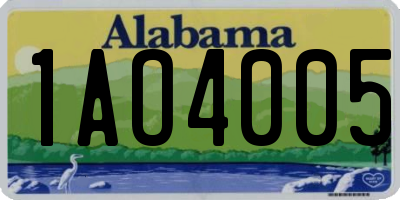 AL license plate 1AO4005