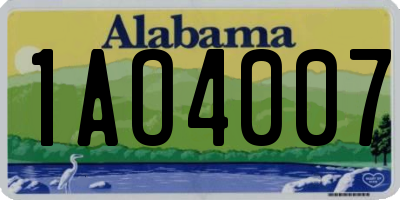 AL license plate 1AO4007