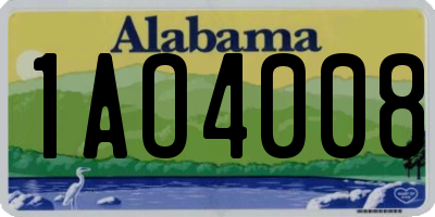 AL license plate 1AO4008