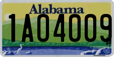 AL license plate 1AO4009