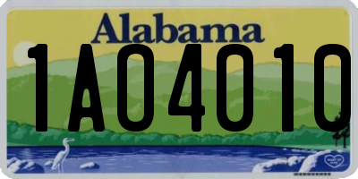 AL license plate 1AO4010