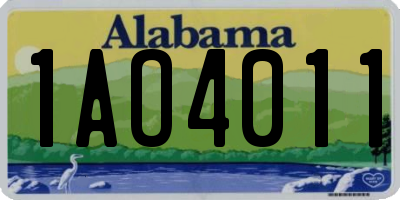AL license plate 1AO4011