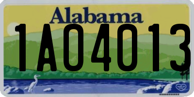 AL license plate 1AO4013