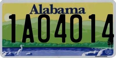 AL license plate 1AO4014
