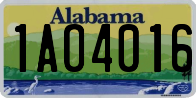 AL license plate 1AO4016