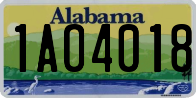 AL license plate 1AO4018