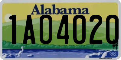 AL license plate 1AO4020