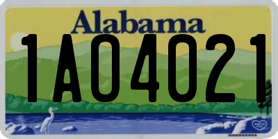 AL license plate 1AO4021