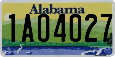 AL license plate 1AO4027