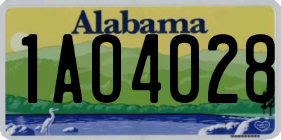 AL license plate 1AO4028