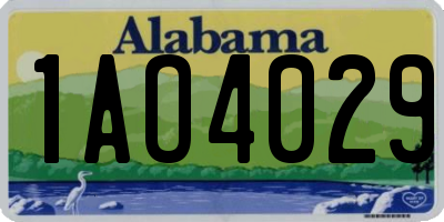 AL license plate 1AO4029