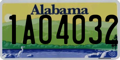 AL license plate 1AO4032