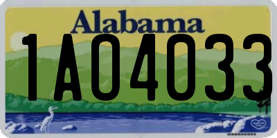 AL license plate 1AO4033