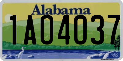 AL license plate 1AO4037