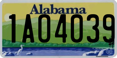 AL license plate 1AO4039