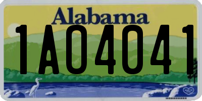 AL license plate 1AO4041