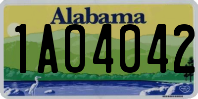 AL license plate 1AO4042