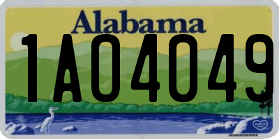 AL license plate 1AO4049