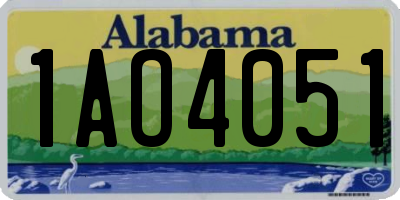 AL license plate 1AO4051