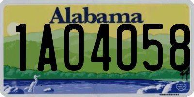 AL license plate 1AO4058