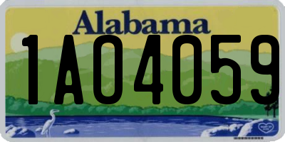 AL license plate 1AO4059