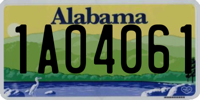 AL license plate 1AO4061