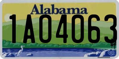 AL license plate 1AO4063