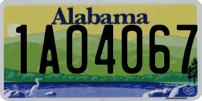AL license plate 1AO4067