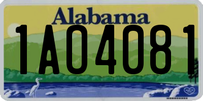 AL license plate 1AO4081