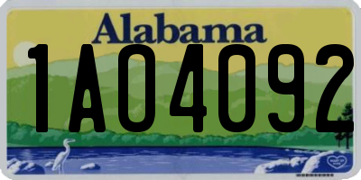 AL license plate 1AO4092