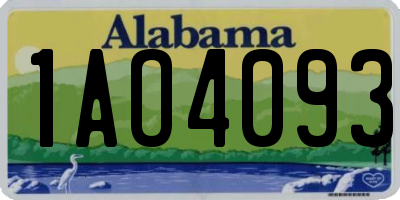 AL license plate 1AO4093