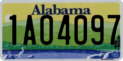 AL license plate 1AO4097