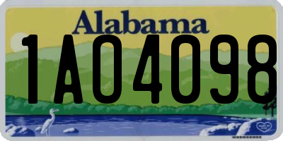 AL license plate 1AO4098