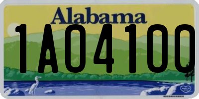 AL license plate 1AO4100